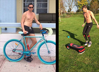 Client transformation: before and after photos of a male client